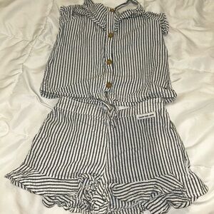 Calvin Klein Kids Black and White Striped Set